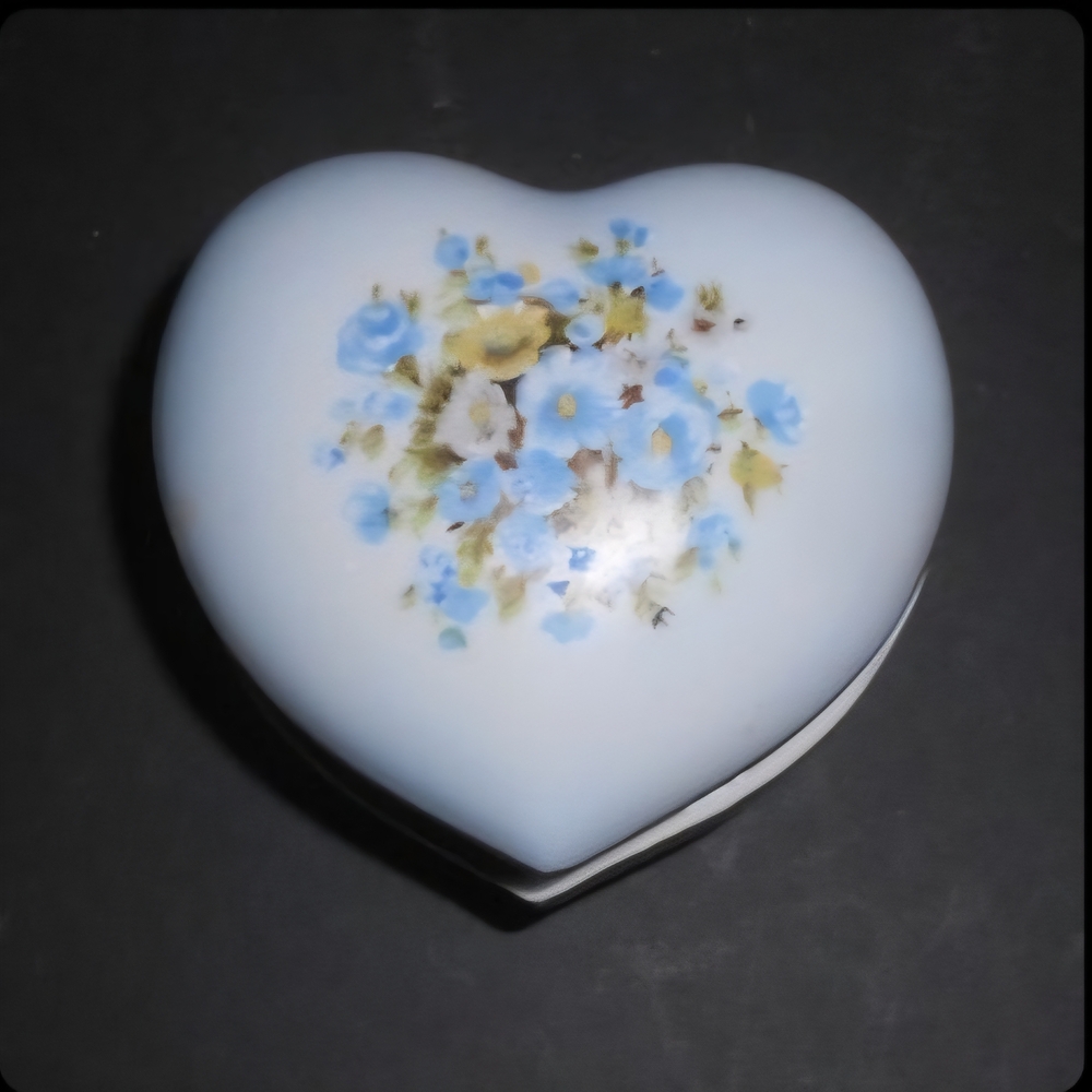 Heart-Shaped Floral Trinket Box